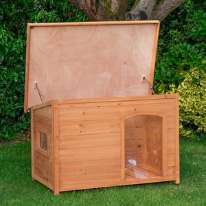 Wooden Dog Kennel Indoor/Outdoor Garden Cosy Wood House with Window for Medium/Large Dogs - Product Image 2