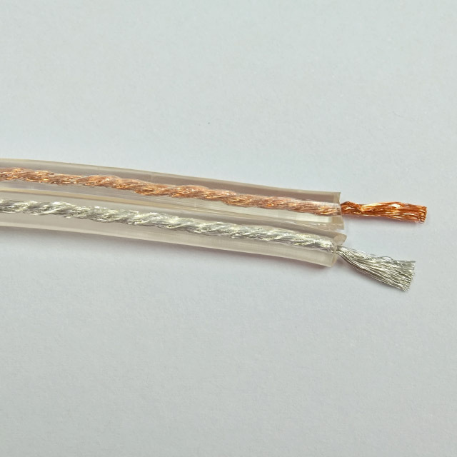 Transparent Bare Copper PVC Insulation 2 Core Tinned Speaker Wire Cable 2*0.75mm 18awg Audio Cable