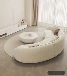 Vendita calda di lusso <span class=keywords><strong>contemporaneo</strong></span> curvo divano Set crema stile moderno soggiorno mobili per Villa applicazione perfetta - Product Image 2