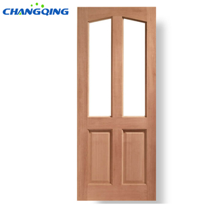 <span class=keywords><strong>Porte</strong></span> de chambre moderne en bois composite avec <span class=keywords><strong>15</strong></span> panneaux de verre et placage en noyer rouge MDF pour villa, appartement, chambre - Product Image 3