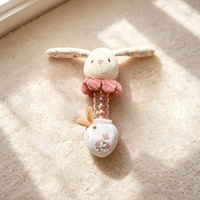Jouet hochet en peluche pour bébé, lapin doux, hochet à billes en plastique transparent, bâtonnet à poignée, cadeau sensoriel auditif pour nourrisson et nouveau-né