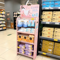 Étagère de présentation métallique sur pied à 5 niveaux pour supermarché, présentoir de bout de rayon pour snacks et boissons, noir, pour magasin de détail