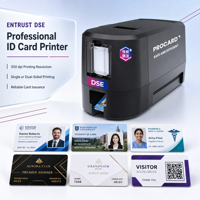 Printer Kartu PVC Entrust Sigma DSE 300dpi, Printer Kartu Satu Sisi/Dua Sisi untuk Karyawan, Pelajar, Kontrol Akses, USB, Ethernet