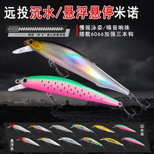 Leurre Minnow Argenté Flottant et Coulant à Trois Hameçons pour la Pêche au Bar en Eau Moyenne - Product Image 3
