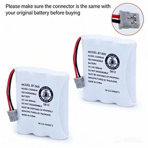 แบตเตอรี่นิกเกิลไฮโดรเจน BT-905 3.6V 600mAh สำหรับอุปกรณ์อิเล็กทรอนิกส์สำหรับผู้บริโภค - Product Image 3