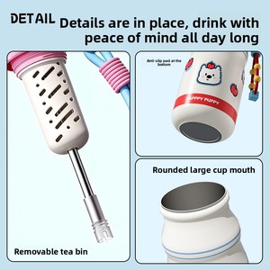 Vaso Térmico Pequeño de Acero Inoxidable 316 con Aislamiento al Vacío, Tipo Lata de Leche, para Niños, Portátil, con Separador de Té y Pajita, Vaso de Recuerdo - Product Image 4