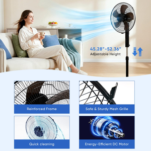 Yaolan Plastic Pedestal AC 60W Electric <b>Fans</b> App-Controlled Oscillation Left/Right Energy Efficiency Class Household Commercial - Product Image 3