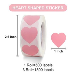 Etiquetas Autoadhesivas con Forma de Corazón de 1 Pulgada, Lindas Etiquetas de Corazón de Amor para San Valentín, para Sobres, Botellas y Empaques - Product Image 5