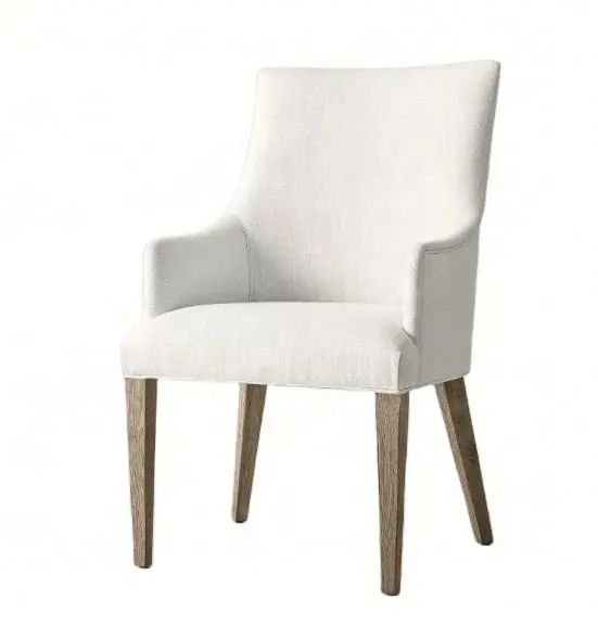 Modern Style Nordic Fabric Side Solid Oak Frame Wood Chair Upholstered Dining Armchair HLM27