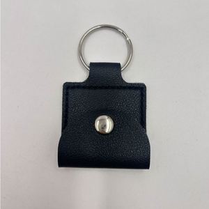 Wholesale Pu Leather Organizer Keychain Customizable Snap Button <b>Mini</b> <b>Pouch</b> for Sale Cable Key Ring Portable Storage Bag - Product Image 6