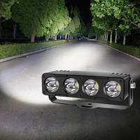 Barra de Luz LED Láser para Pavimentación de Carreteras, 4 LED, Doble Color Blanco y Amarillo, Luz Alta, Control Remoto, Estroboscópica, 12V-80V, Resistente al Agua, Foco Todoterreno