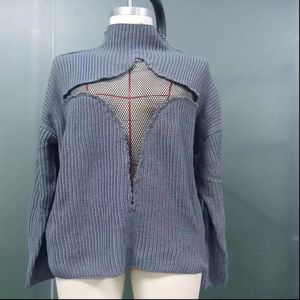 Maglione Pullover Vintage 2025 con Ricamo Floreale per <span class=keywords><strong>Donna</strong></span>, Design Traforato in <span class=keywords><strong>Maglia</strong></span> Casual, Moda Streetwear per Autunno Inverno - Product Image 4