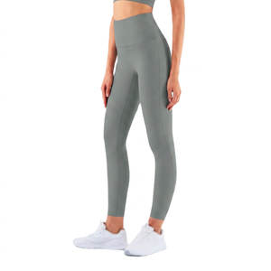 Custom Made High Quality Women's Mid Waist Solid <b>Pattern</b> Breathable Quick Dry Yoga Gym <b>Leggings</b> with Elastic Waist Regular Fit - Product Image 4