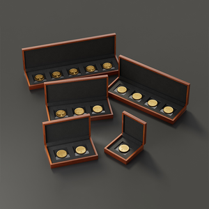 Caja de exhibición de monedas de madera <span class=keywords><strong>MDF</strong></span> personalizada al por mayor elegante caja organizadora de monedas con medallón - Product Image 3