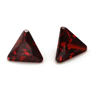 Ready to Ship 200 Pcs Loose Variety Zirconia Grinder Stone Red Garnet Ruby Triangle Cut Cubic Zirconia