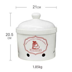 Optional Size Home Goods Kitchenware Ventilated Potato Onion <strong>Garlic</strong> Ceramic Canister Food Storage <strong>Jars</strong> with Lid - Product Image 4