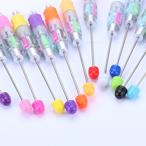 Soft Grip Transparent Plastic Beadable <strong>Pen</strong> 4 Cores Black,Blue,Red,<strong>Green</strong> Inks DIY Beads <strong>Pen</strong> Blank Shaft Add a Bead Beading <strong>Pen</strong> - Product Image 3