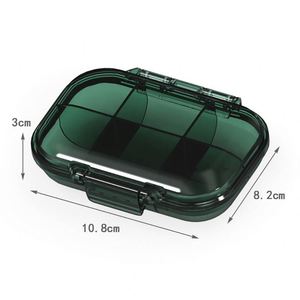 High Quality 6-Slot <b>Plastic</b> Pill Case for Capsules <b>Pocket</b> Size Medicine Holder Green - Product Image 2