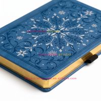 Carnet de notes en cuir PU gaufré avec logo personnalisé, couverture rigide, feuille d'argent, format A4, A5, A6, B5, agenda personnalisable