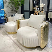 Juego de Sofás Chesterfield de Cuero Genuino Italiano de Lujo, Venta Directa de Fábrica, para Sala de Estar de Villa, Relleno de Esponja