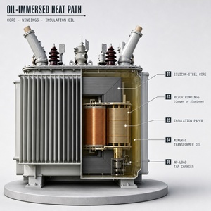 Transformateur de distribution triphasé immergé dans l'huile, 30 kVA, 400 V/415 V vers 10 kV/11 kV, 50/60 Hz - Product Image 3