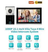 Videoportero Inteligente WiFi de 10.1 Pulgadas, 1080P AHD, 2MP, 4 Cables, IP65 Impermeable, Sistema de Intercomunicación para 4 Unidades, Audio Bidireccional