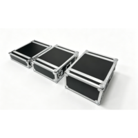 Boîtier de transport/Flight Case 4U en contreplaqué noir et aluminium argenté de haute qualité OEM/ODM pour amplificateur, assemblable avant/arrière