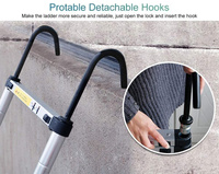 Échelle télescopique en aluminium à crochet supérieur 20 pieds Mécanisme télescopique Robuste