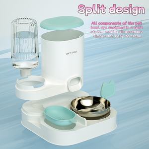 Tempat makan hewan peliharaan terintegrasi dengan Dispenser air otomatis mangkuk kucing dan anjing persediaan makanan dan air - Product Image 2