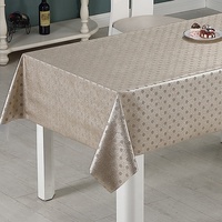 Nappe de table en PVC tissé de luxe RNPT à motif floral, résistante à la chaleur, anti-taches et imperméable PW195-035-R077-1