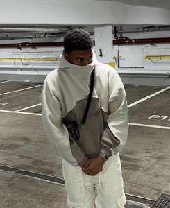 Yingling Mens Custom Cotton Hoody Streetwear Grueso Drop Shoulder Cropped Hoodie Unisex Pullover Cropped Hoodie Hombres - Product Image 6