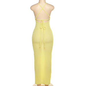 Nuovissimi Abiti Estivi Senza Maniche Sexy ed Eleganti con Schiena Scoperta e Lacci, Vestiti Casual Lunghi da <span class=keywords><strong>Donna</strong></span> - Product Image 6