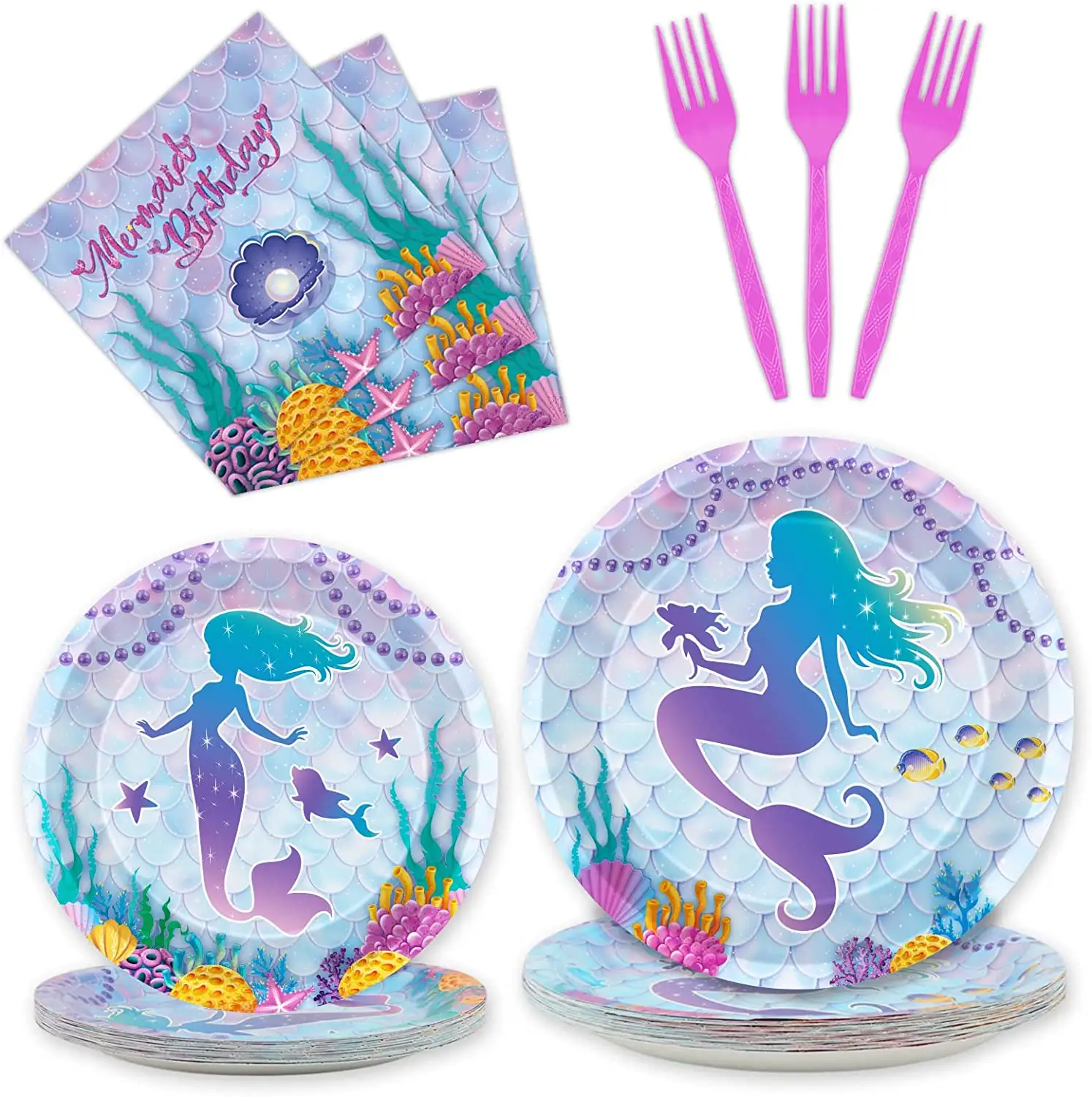 unique party mermaid disposable paper plate