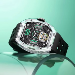 AESOP Tourbillon Movement Mechanical <b>Watch</b> For Man Skeleton K9 Glass Mirror Men's Waterproof <b>Watches</b> Tonneau Transparent <b>Case</b> - Product Image 4