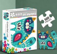 Maßgefertigtes 500-teiliges Unregelmäßiges Tier-Puzzle in Box Tragbare Aufbewahrung Stressabbau Heimdekoration für Eltern-Kind-Interaktionsspiel