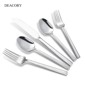 Wholesale 48 Pieces Restaurant Gold Silverware Set Flatware Forks Spoons Steak Knives Silver Bestek Stainless Steel Cutlery Set