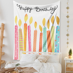 Joyeux anniversaire <span class=keywords><strong>tapisserie</strong></span> murale enfants chambre gâteau fête décoration fond anniversaire tapisseries - Product Image 3