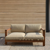 Elegante entspannende Teakholz 2-Sitzer Sofa Loves eat aus Teak Sofa Set für Patio Garden Pool Gartenmöbel Set Garten Sofa Set
