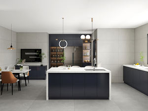 Ensemble de buffet et de chaises de salle à manger moderne gris foncé élégant, autoportant et durable avec table en marbre pour un usage en appartement - Product Image 3