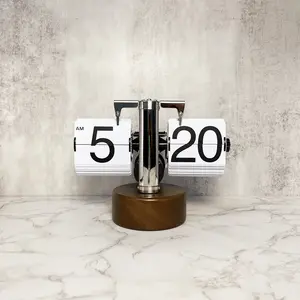 Automático Flip Clock Retro Simples Home Living Room Mesa Relógio Único Pé Criativo Gift Scales Shape Flip Clock