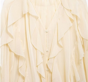 Nueva ropa de <span class=keywords><strong>moda</strong></span> para mujer, diseño de capa con volantes y cuello en <span class=keywords><strong>V</strong></span>, blusa holgada de manga larga con cordones, camisa informal para mujer, blusa - Product Image 4