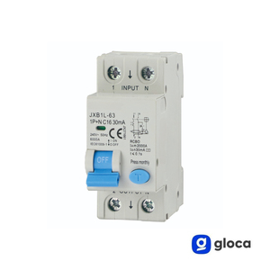 Gloca Differential เซอร์กิตเบรกเกอร์2P 16A 30mA 250V 4.5KA DIN MOUNT C16 - Product Image 3