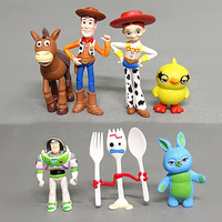 7 unids/set 4-7cm Toy Story Wood Buzz Toy 4 Buzz Light Year Tracy Woody Aliens Jessie Dragon Forky figura Set Woody Toy Story