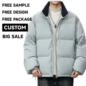 Erkekler için rüzgar geçirmez sıcak aşağı Polyester rahat özel kış kirpi kış ceket