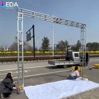 LEDA Eventos y Fiestas, Decoración para Eventos, Cortina de Tela Grande para Exteriores, Fondo Metálico Ajustable en Altura para Bodas