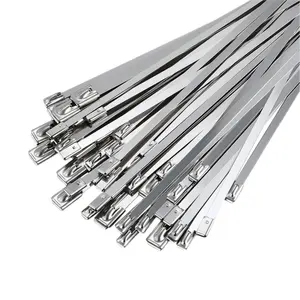 SS304 /316 Metal Ball Lock Metal Self Locking Zip Tie 7.9* 100mm cable tie binding tool wholesale stainless steel cable ties