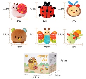 <span class=keywords><strong>Maison</strong></span> d'abeilles personnalisée, jouet éducatif sensoriel en peluche, <span class=keywords><strong>maison</strong></span> de miel, jouet éducatif avec hochets, abeilles en peluche pour le jeu des bébés, emballage en boîte de couleur - Product Image 6