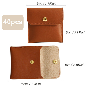 Bolsa de Joyería Mini PUPPYSEW de PU, Bolsa de Cuero de Alta Calidad con Botón, Bolsa para Guardar Collares, Anillos y Pendientes, Sin Logotipo - Product Image 2
