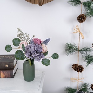 CallaFloral ช่อดอกไฮเดรนเยียและกุหลาบประดิษฐ์ ทำจากพลาสติกและผ้าทอ สำหรับตกแต่งบ้านและงานแต่งงาน รุ่น CF02032 - Product Image 1