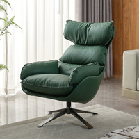 Chaise longue pivotante en cuir rembourrée en peluche, confort nuageux pour le salon, vente chaude